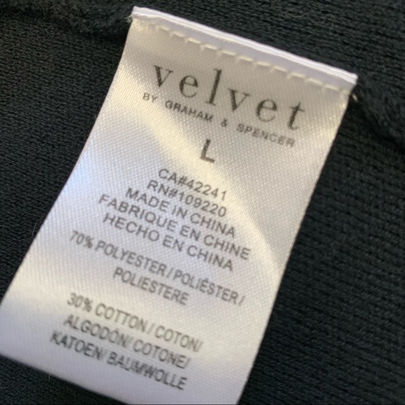 NWT Velvet by Graham & Spencer Adore Open Front Longline Cardigan Black Large - Picture 10 of 10